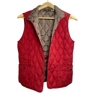 Eddie Bauer 650 Down Puffer Vest Red Quilted Gorpcore Size Medium